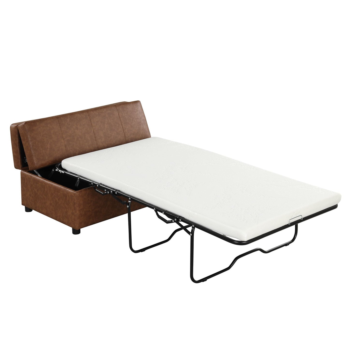 Twin Size Folding Ottoman Sleeper Bed With Mattress Convertible Guest Bed Hearth and Haven