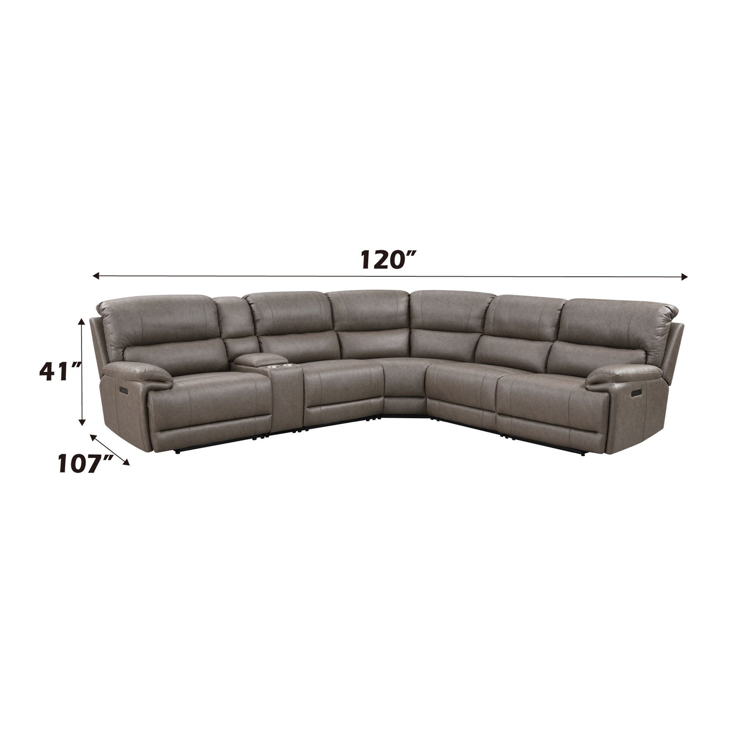 Kantu - Synthetic Leather Motion Sectional Sofa - Brown Acme