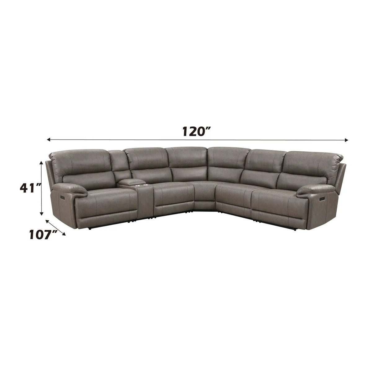 Kantu - Synthetic Leather Motion Sectional Sofa - Brown Acme