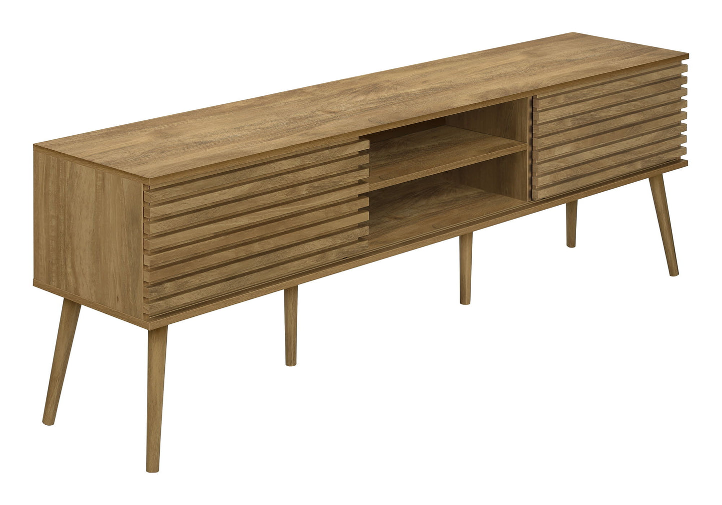 TV Stand, 72 Inch, Media Entertainment Center, Storage Cabinet, Console, Storage Shelves, Contemporary & Modern - Walnut 8th Street