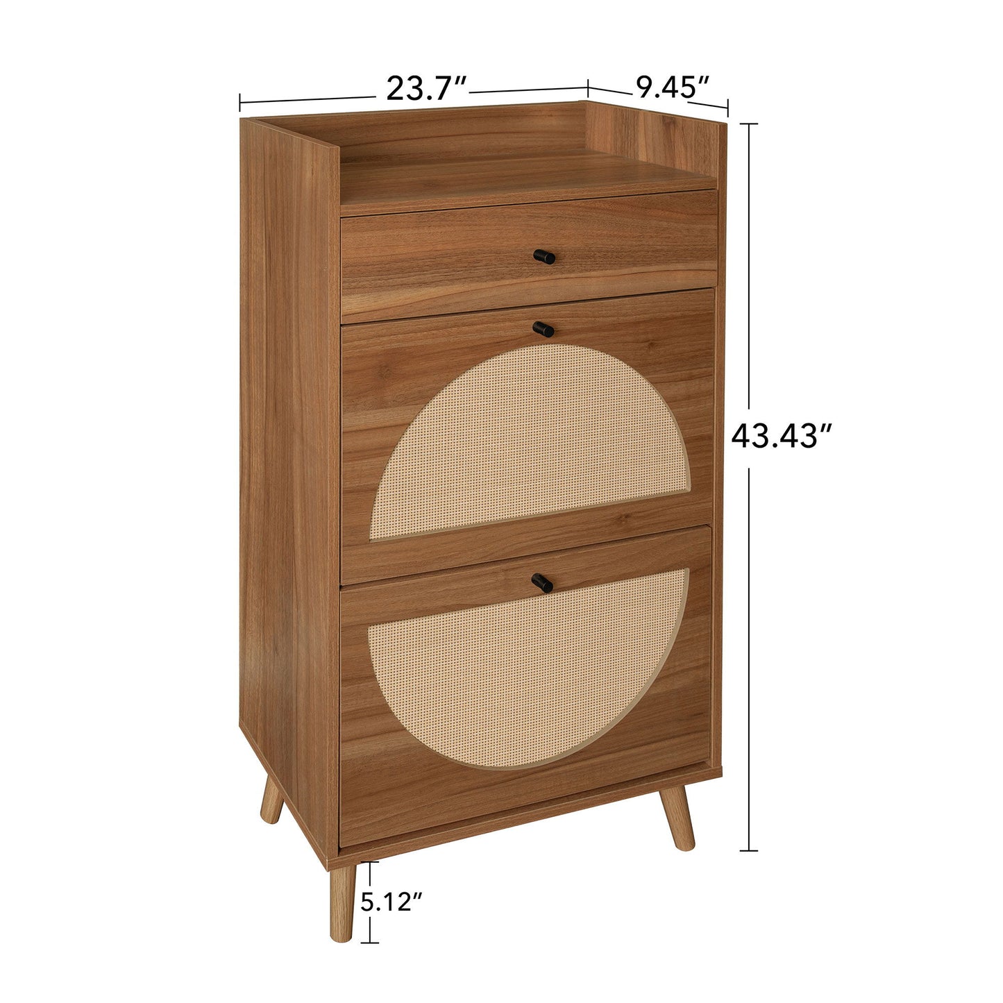 Allen - Rattan 2 Door 1 Drawer Cabinet Shoe Rack For Entrance Daily Nest