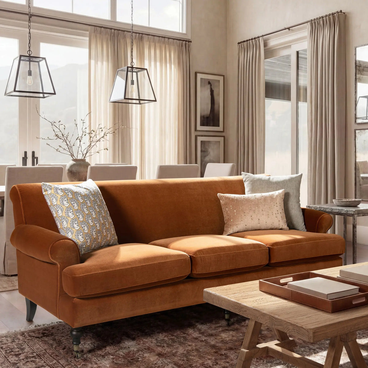 Alana Lawson - Modern Three Cushion Tightback Sofa Jennifer Taylor Home