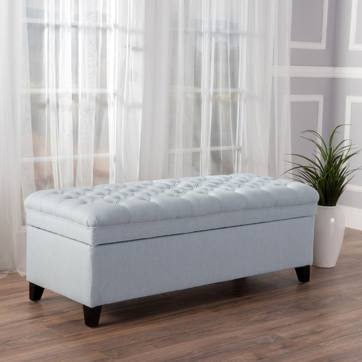 Juliana - Storage Ottoman With Birch Legs Noble House