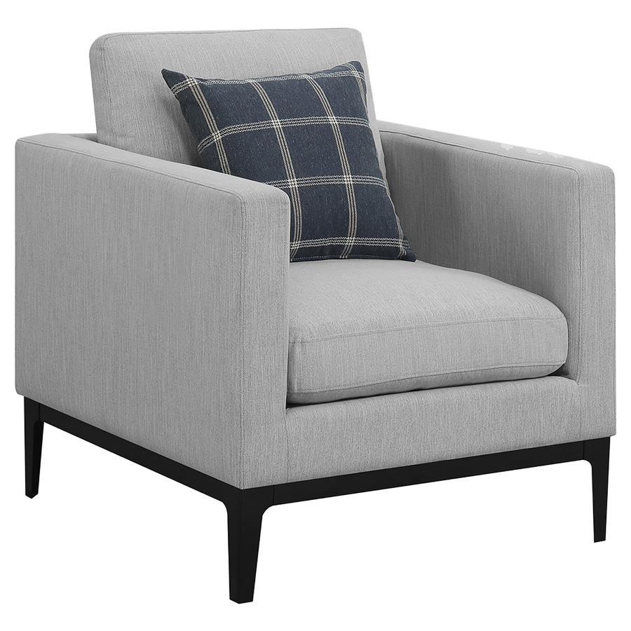 Apperson - Upholstered Track Arm Accent Chair - Light Gray CoasterElevations