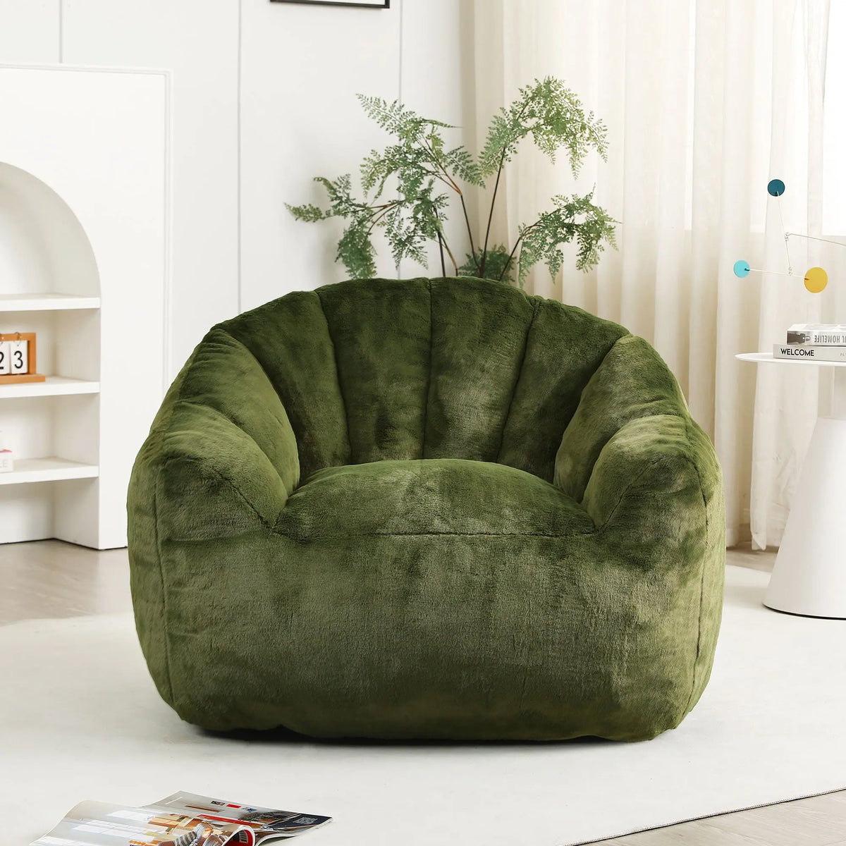 Beanbag Chair, Beanbag Sofa Chair With Armrests Stuffed High Density Foam Home Essentials