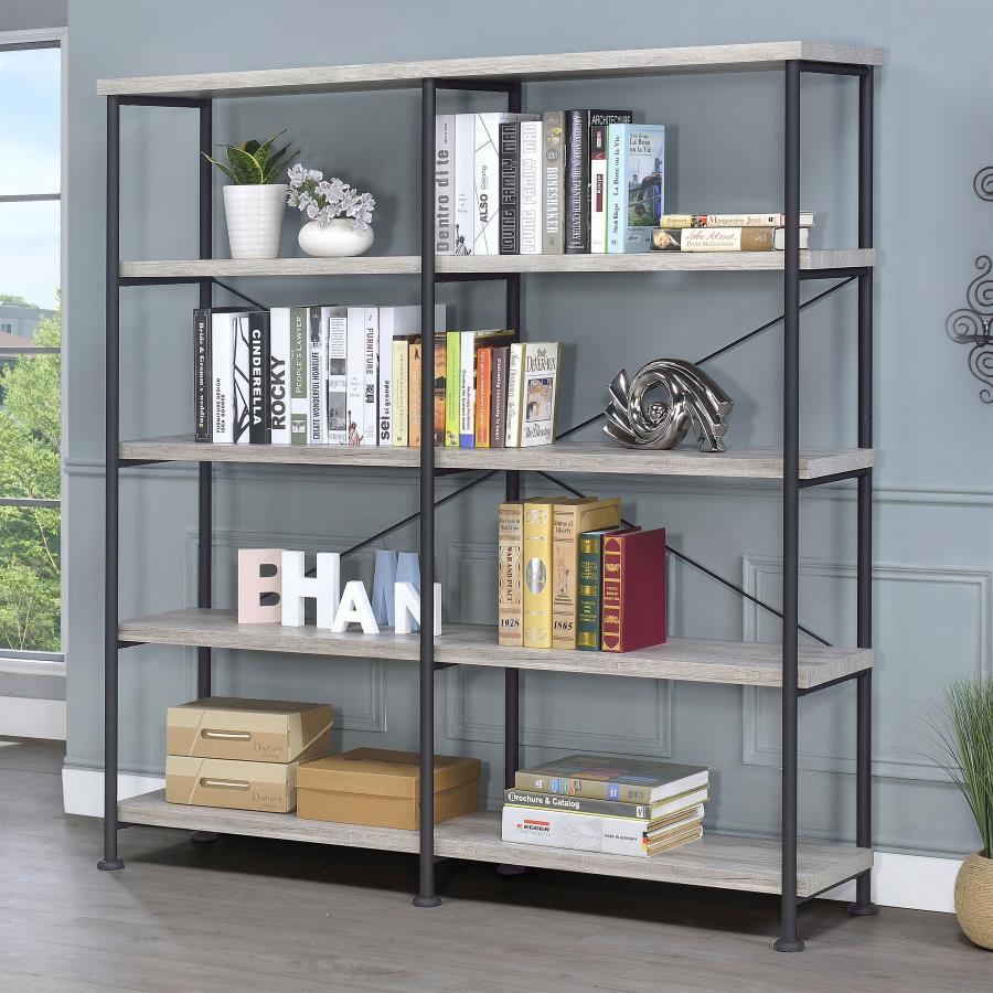 Analiese - 4-Shelf Double Bookshelf CoasterEveryday