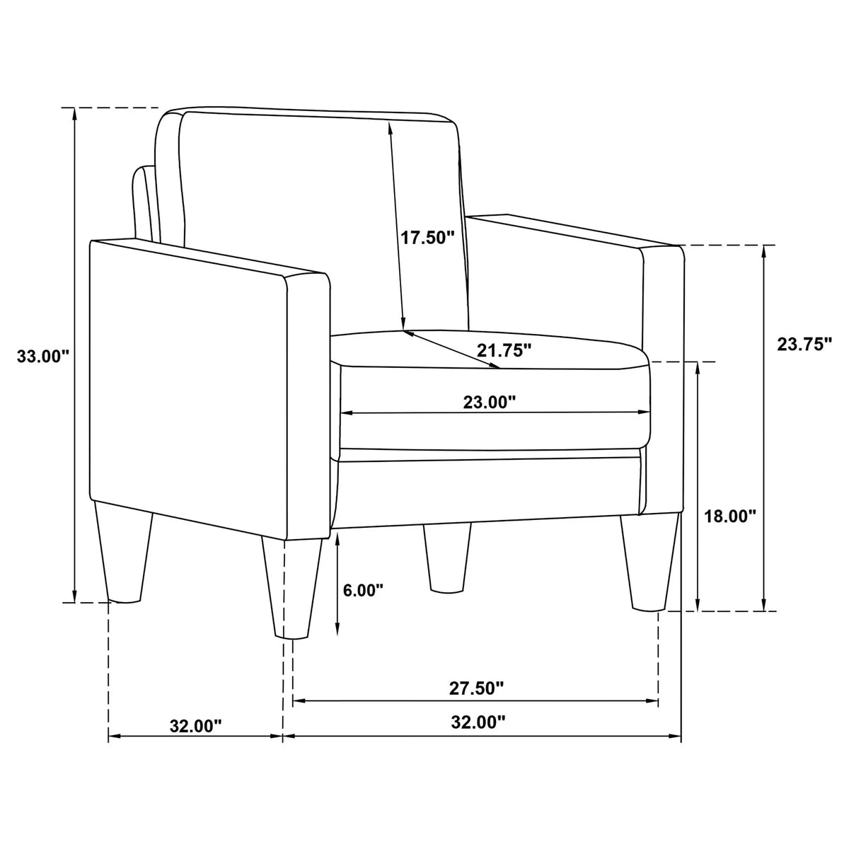 Farallone -Track Arm Accent Chair Furniture Max