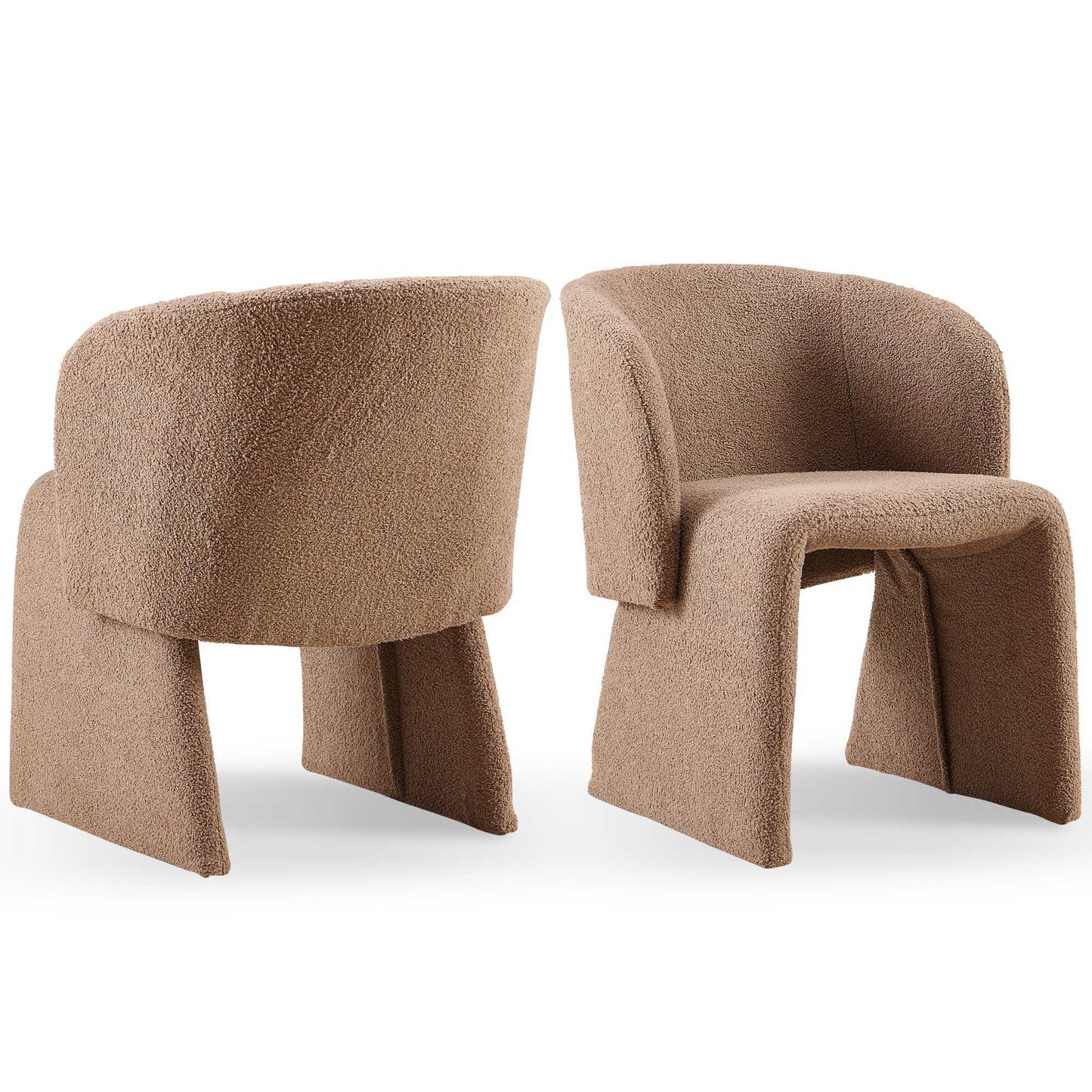 Modern Accent Chair Brown Single Sofa Chair, Upholstered Side Chair Teddy Comfy Chair For Dining Room / Bedroom / Living Room / Reception Home Essentials