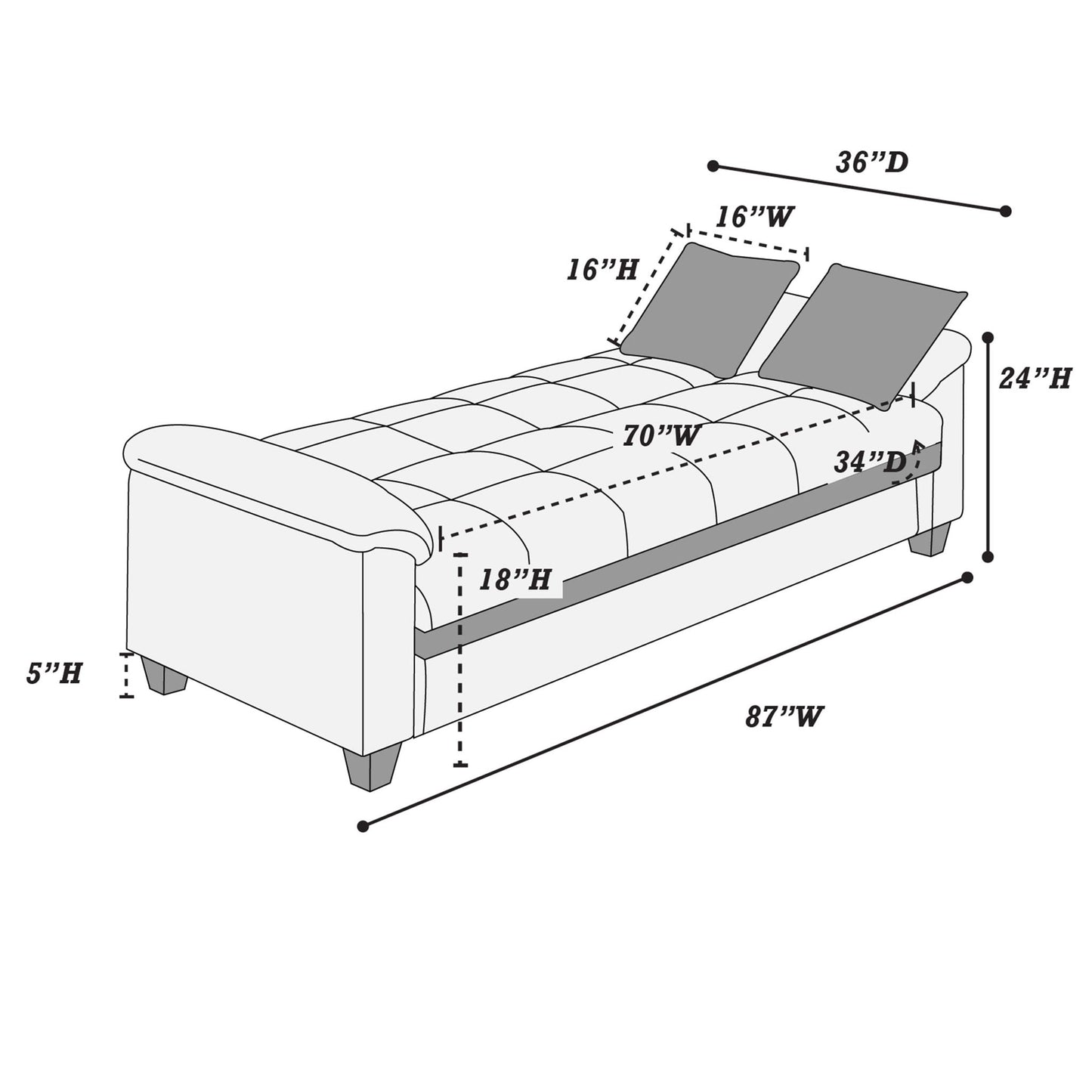 Adjustable Sofa With Hidden Storage And USB Port, Plush Cube Pattern Couch With Pillows - Gray Home Essentials