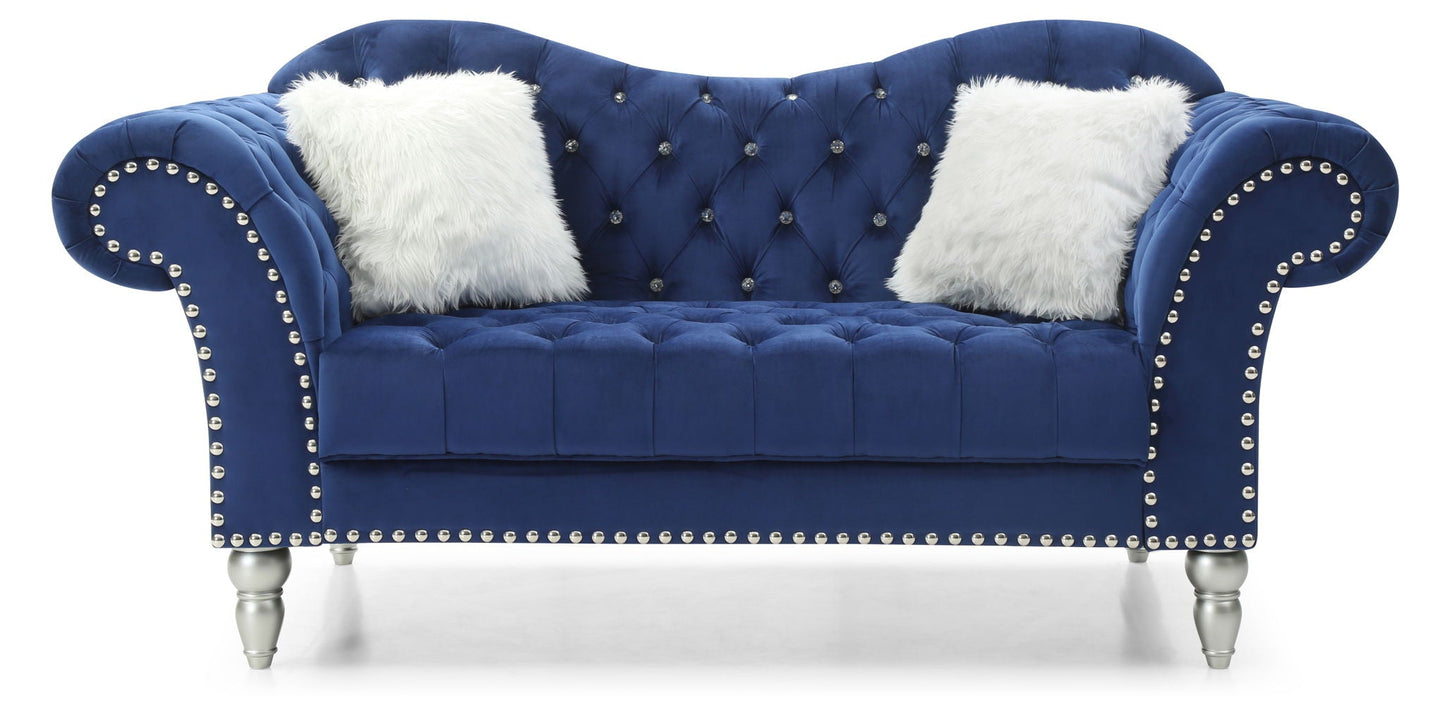 Elegant Round Arm Loveseat Glory Furniture