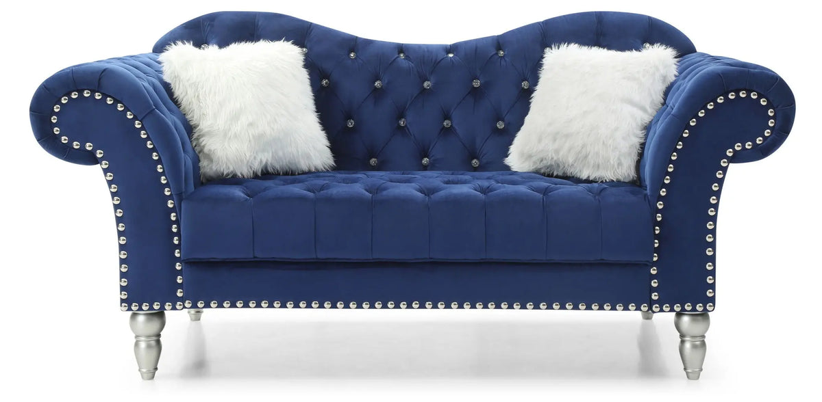 Elegant Round Arm Loveseat Glory Furniture