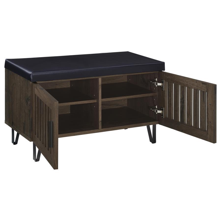 Brixton - 2-Door Padded Entryway Shoe Storage Bench Coaster Fine Furniture