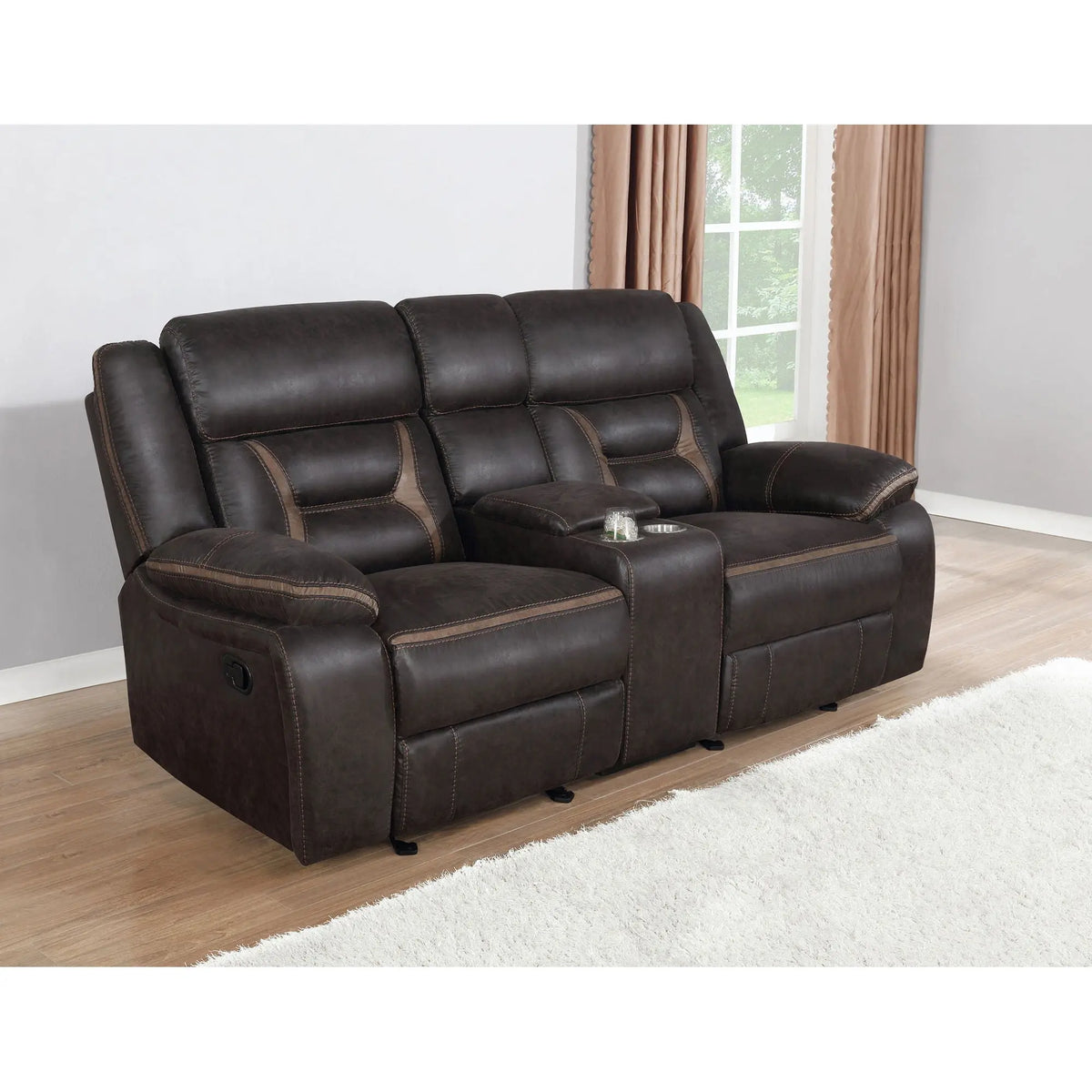 Brazelton - Glider Loveseat With Console Furniture Max