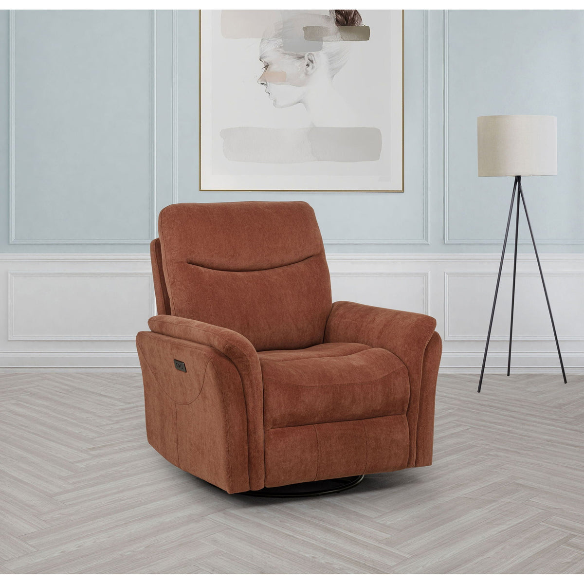 Beacon - Power Swivel Recliner With USB Charging And Adjustable Recline Furniture Max