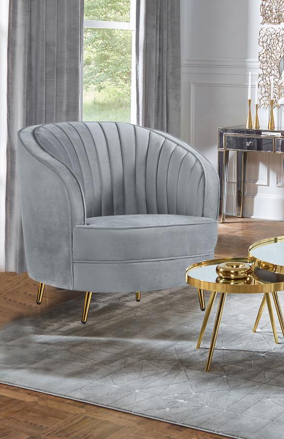 Sophia - Upholstered Channel Tufted Barrel Accent Chair CoasterEssence