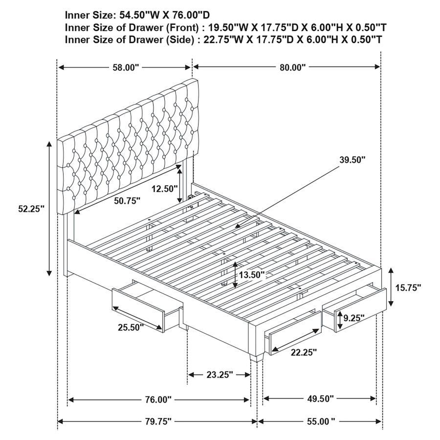 Soledad - Upholstered Storage Panel Bed CoasterEssence