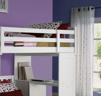 Freya - Twin Loft Bed With Storage (Not Including The Bottom Twin Bed) - White Acme