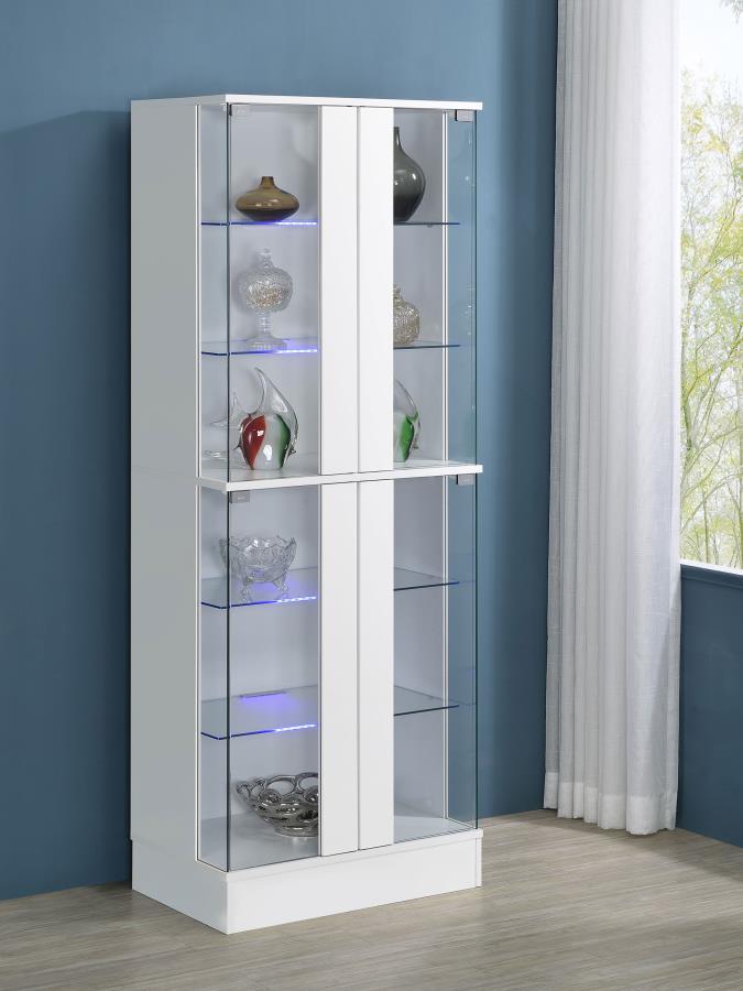 Cabra - 4-door LED Curio Display Cabinet Coaster Fine Furniture