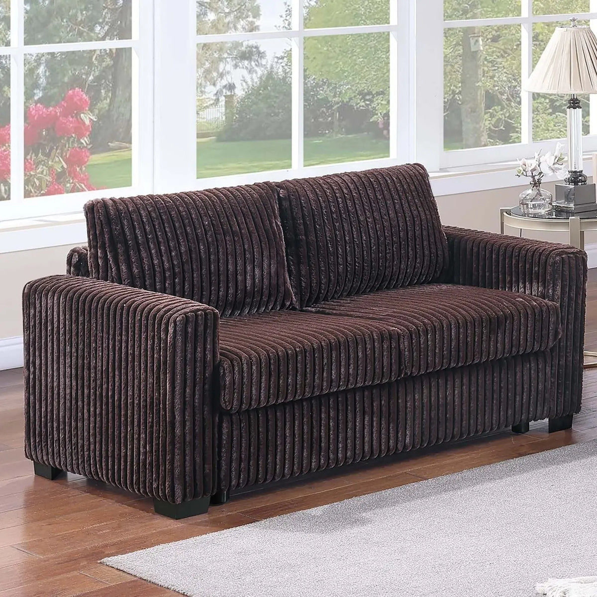 2 Piece Contemporary Style Sofa Set With Matching Pillows Home Essentials