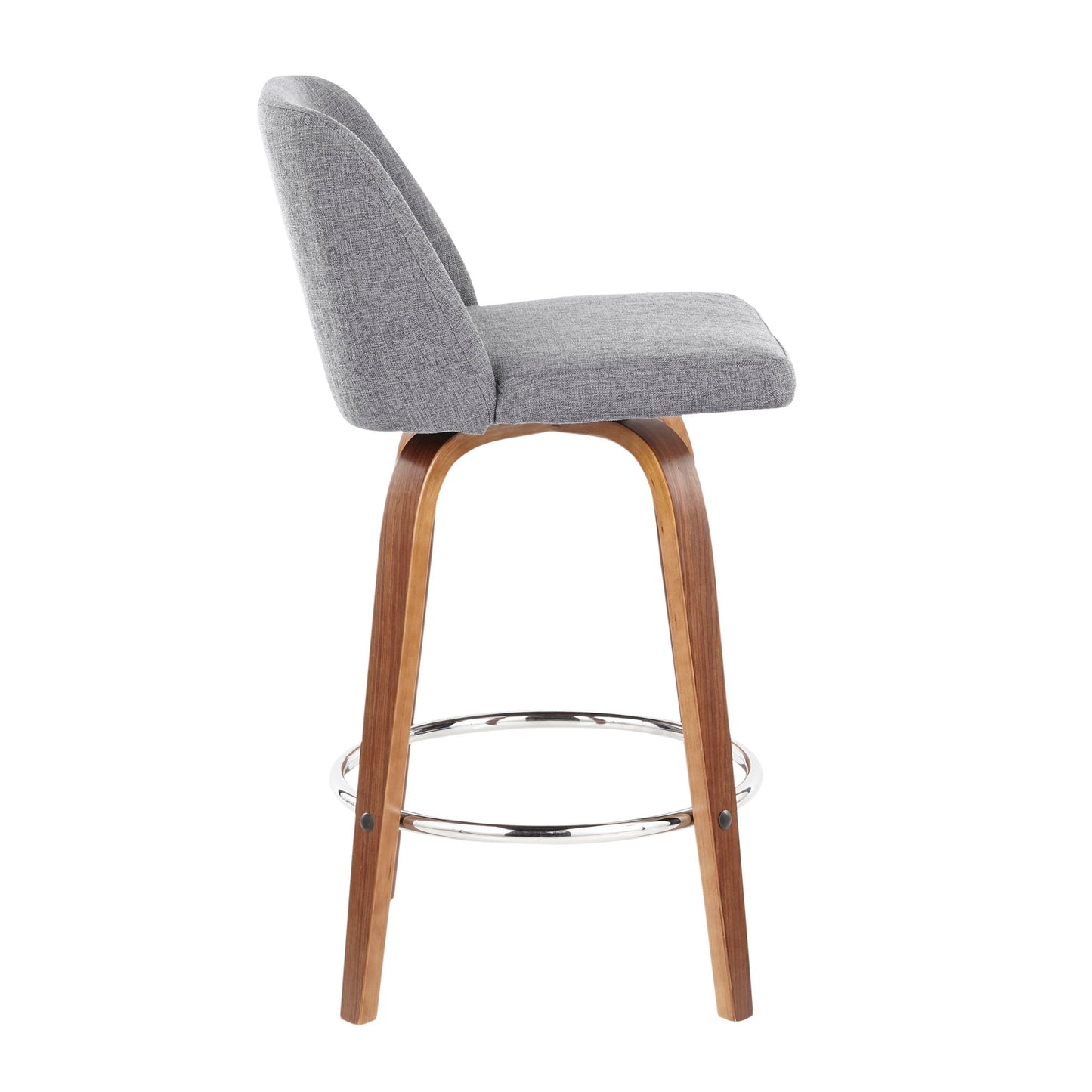 Toriano - Mid-Century Modern Fixed Height Counter Stool With Round Footrest (Set of 2) Lumi Source