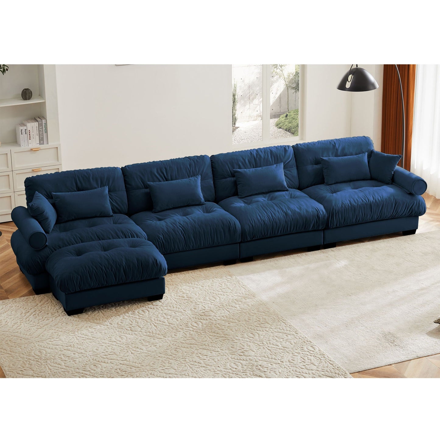 Super Comfort Oversized Modular Sectional Sofa With Movable Ottoman - Snoozhouse
