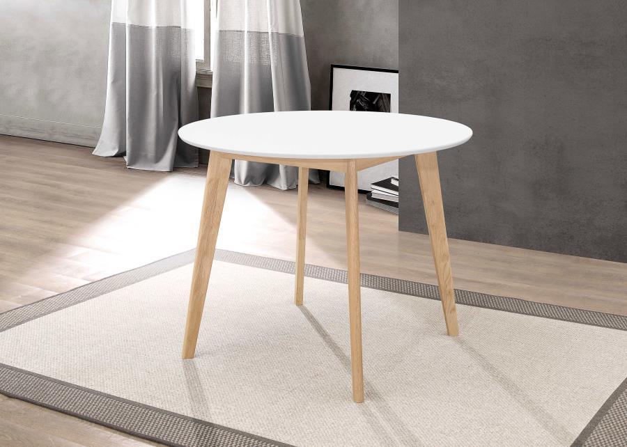 Breckenridge - Round Dining Table - Matte White CoasterEveryday