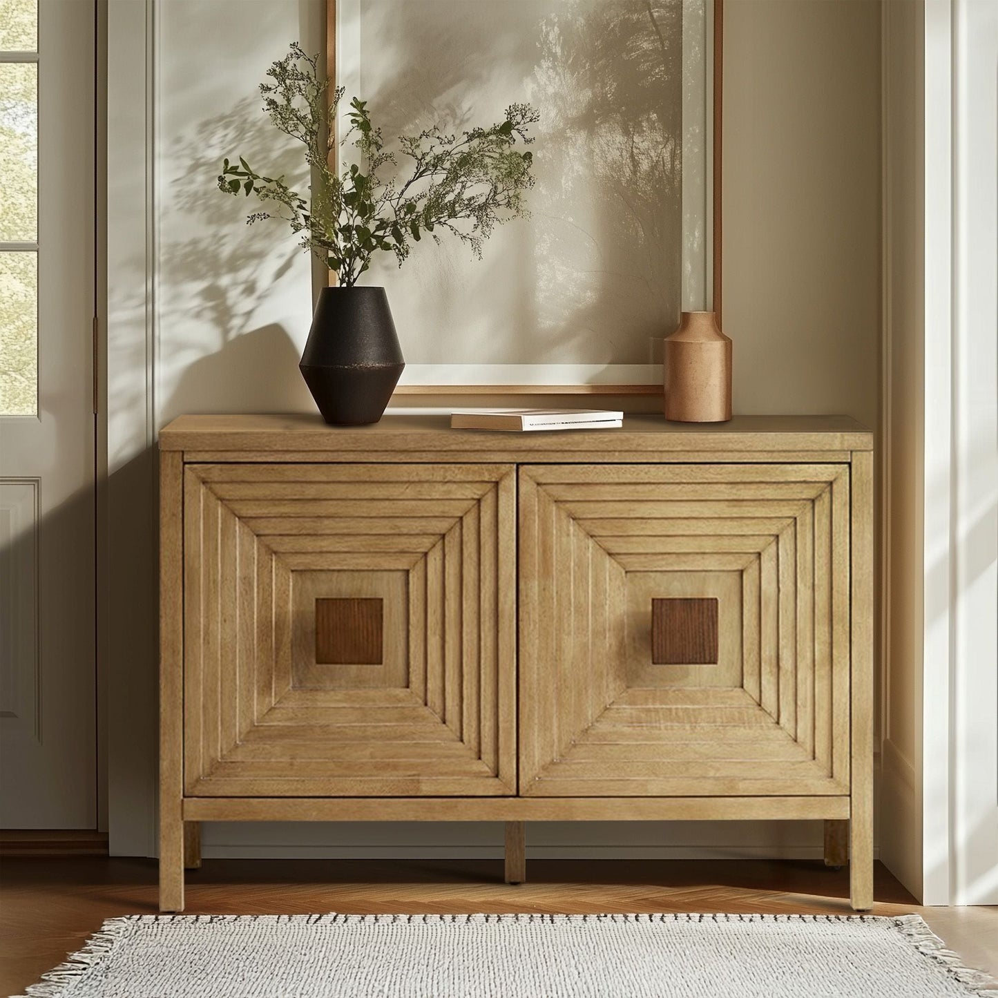 Paige - 2 Door Accent Cabinet With Adjustable Shelves - Natural Madison Park