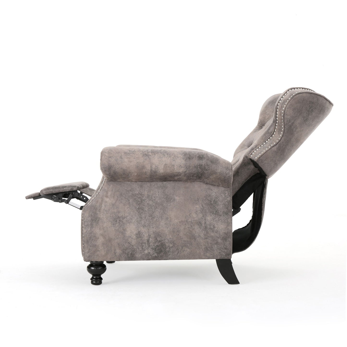 Accented Push Back Recliner Chair With Rolled Arms, Enjoy Cocooning Comfort Noble House