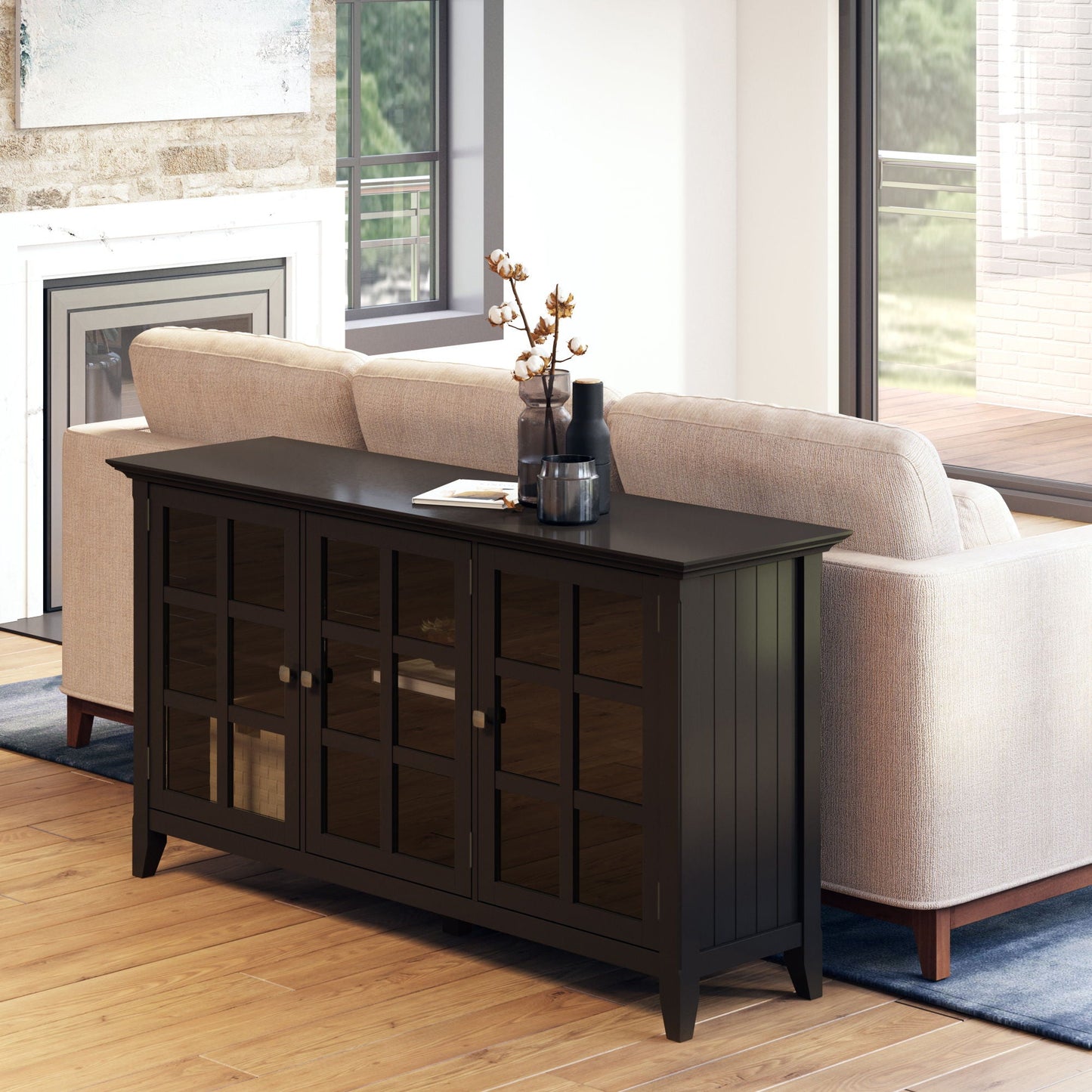 Acadian - Wide Storage Cabinet Handcrafted Simpli-Home