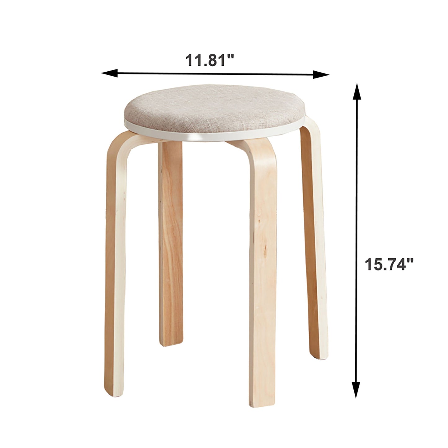 Stackable Round Backless Stools (Set of 4) Home Essentials