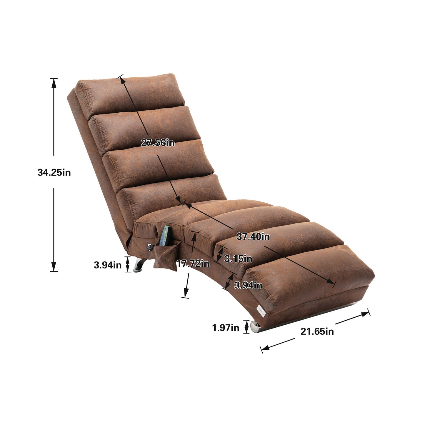 Massage Chaise Lounge Indoor With Remote Control, Ergonomic Electric Massage Lounger Home Essentials