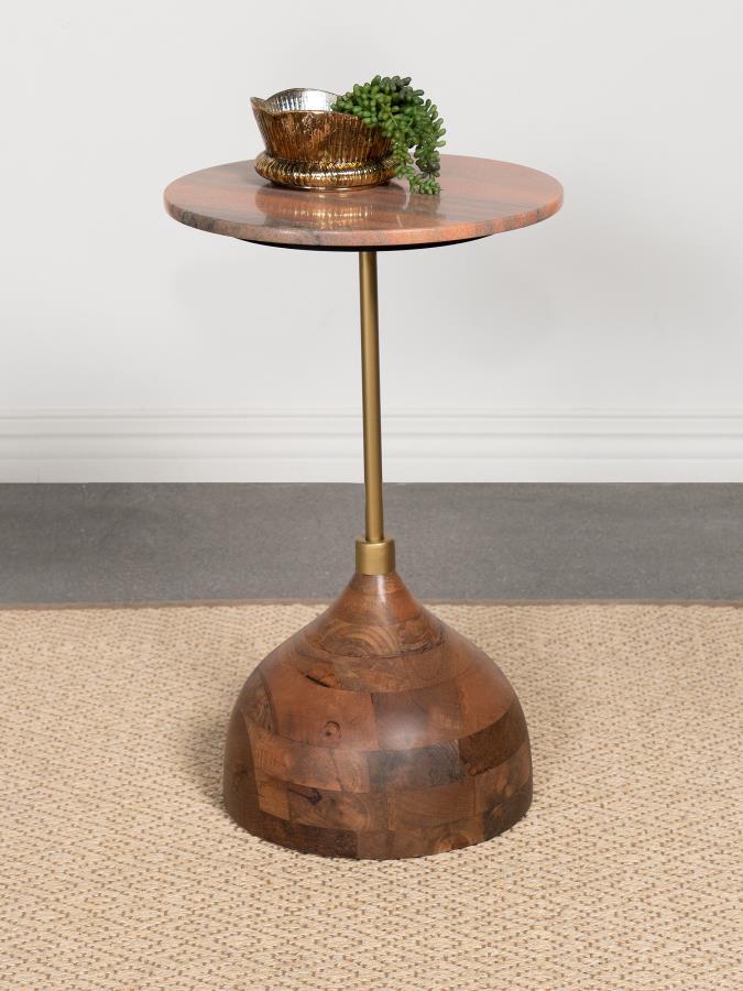 Colima - Round Wood Top Accent Side Table - Peach Coaster Fine Furniture