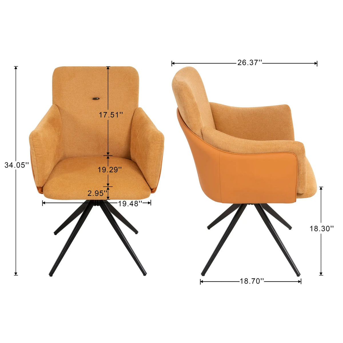Swivel Home Office Desk Chairs With Arm (Set of 2) Home Essentials