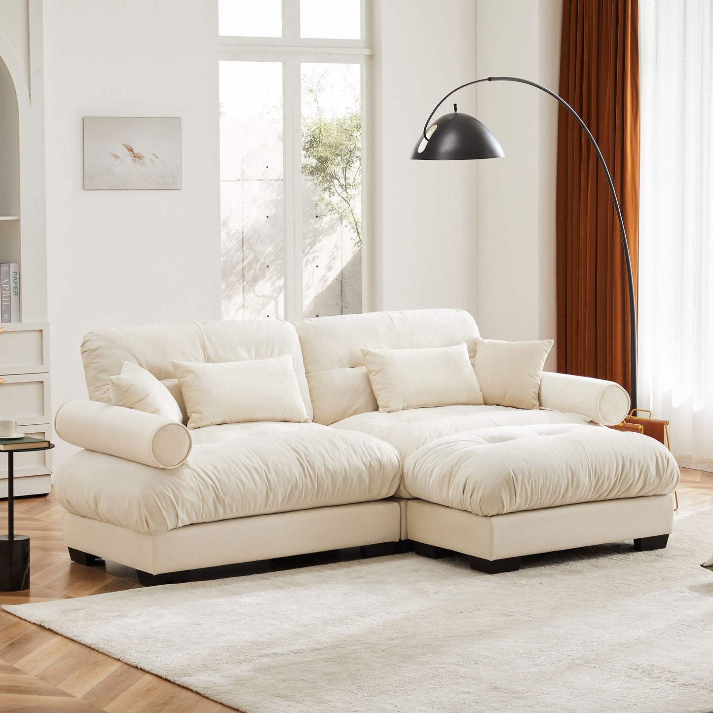 Super Comfort Oversized Modular Sectional Sofa With Movable Ottoman - Snoozhouse