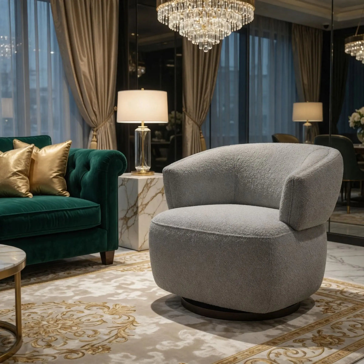 Swivel Barrel Accent Oversized Club Chair Home Essentials