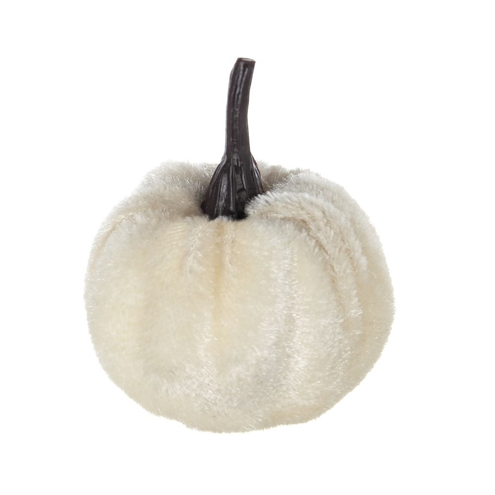 Velvety Pumpkin In Mesh Bag, Bag / 12, For Holiday Harvest Festival Fall Festival & Thanksgiving (Set of 4) - White Daily Nest