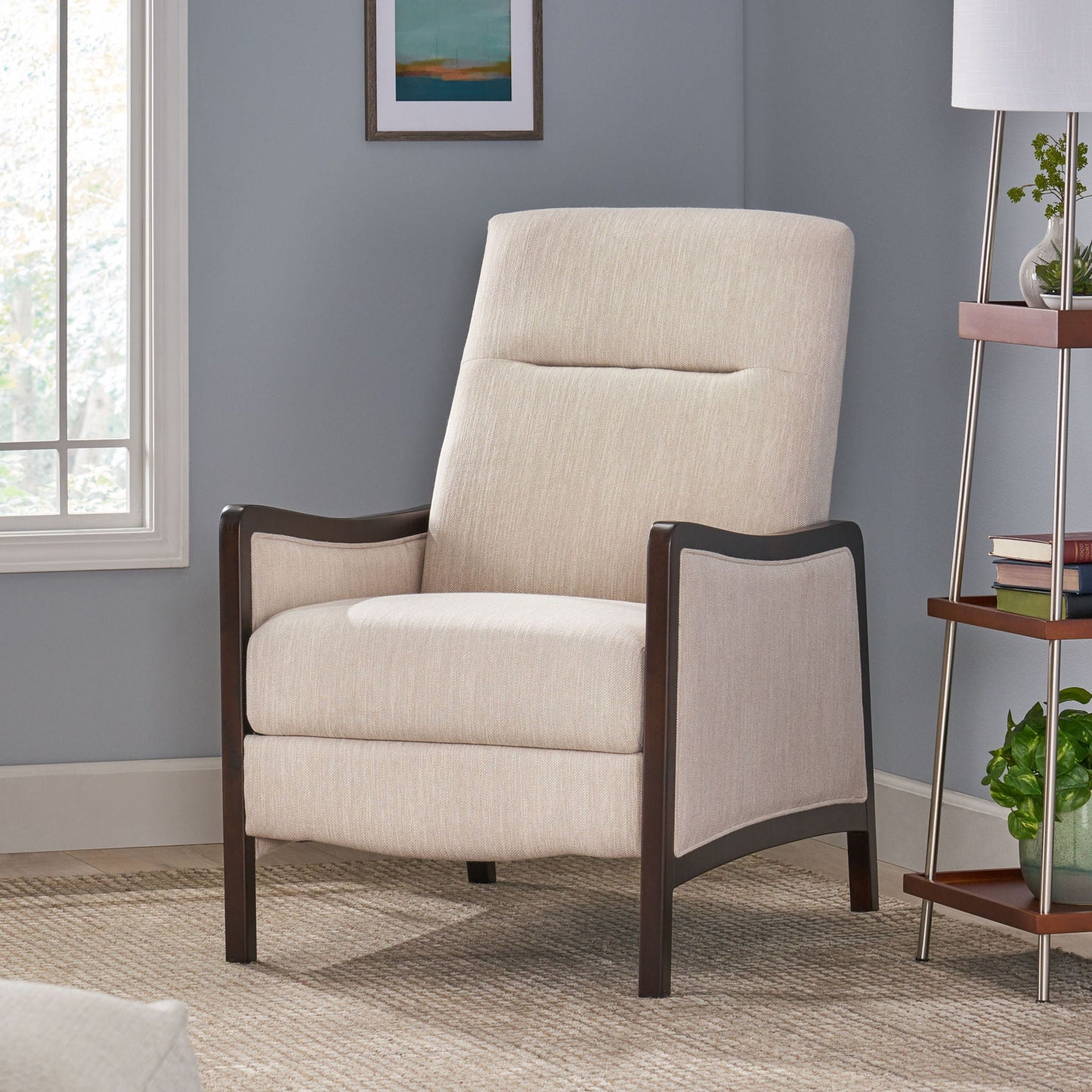 Drury - Contemporary Fabric Upholstered Pushback Recliner Noble House
