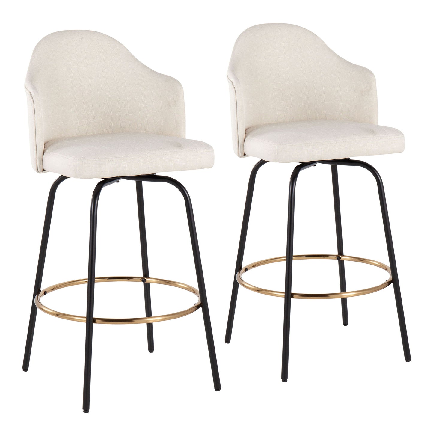 Ahoy - Contemporary Fixed Height Counter Stool Round Footrest (Set of 2) Lumi Source