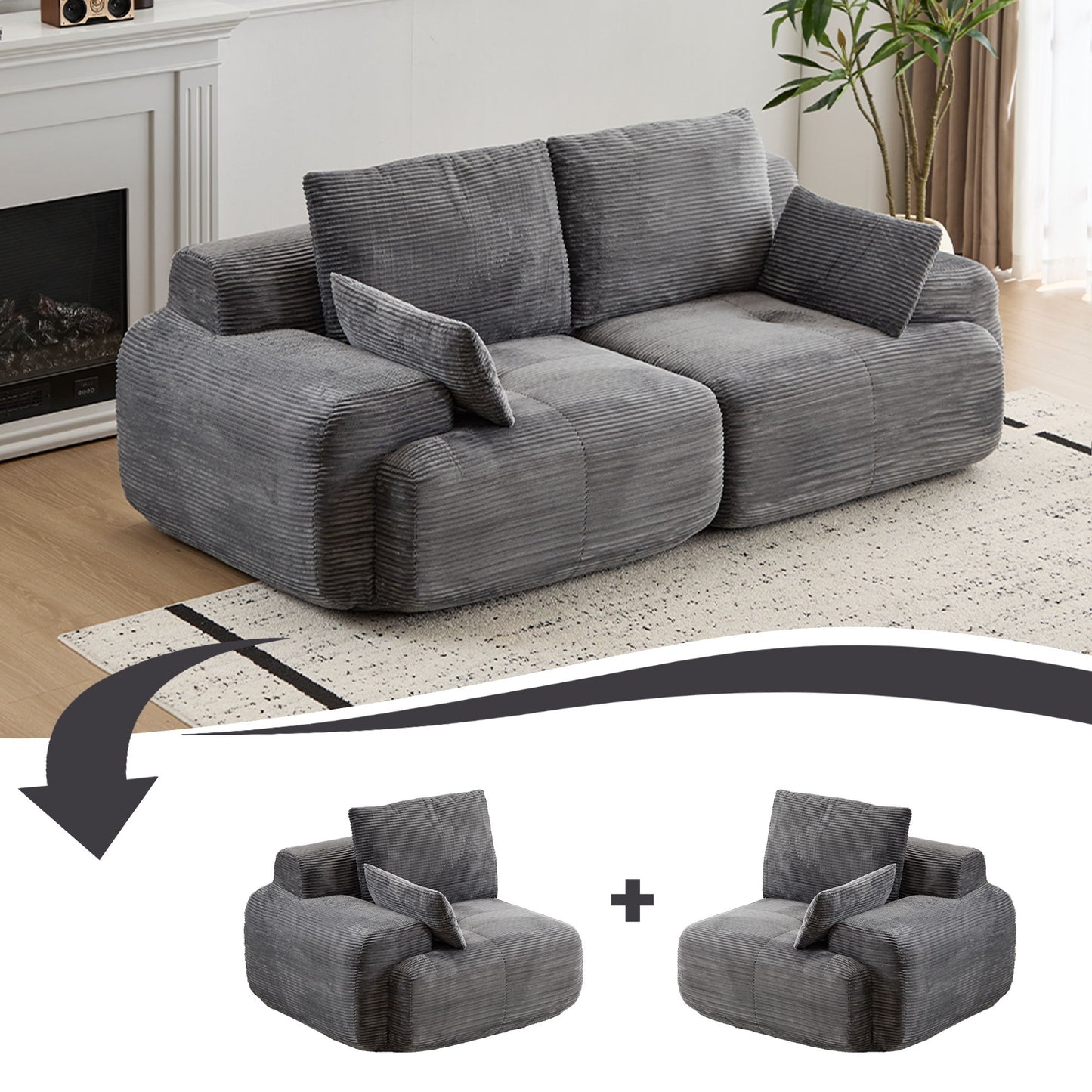 2 Seater Large Sectional Couches For Living Room Home Essentials