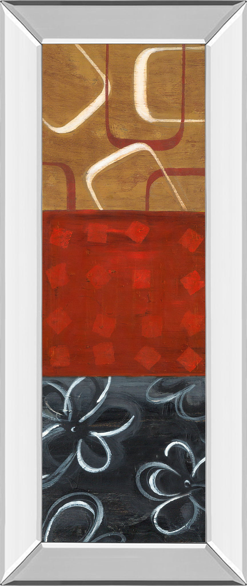 Euclidean Space Il By Tava Luv - Mirror Framed Print Wall Art - Red - Snoozhouse