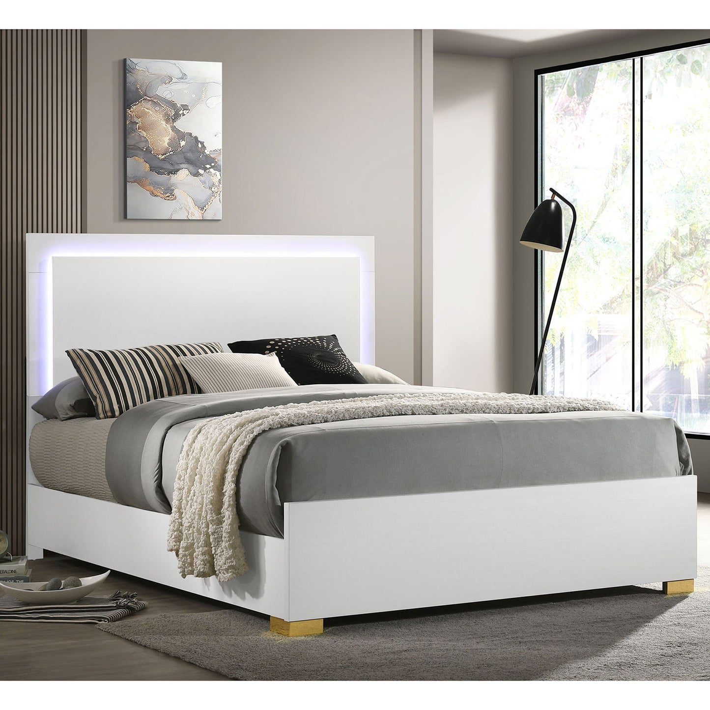 Jeremiah - LED Panel Bed With Touch Controlled Lighting Furniture Max