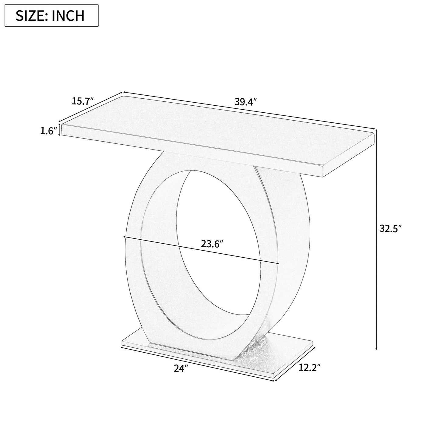 Console Table With Oval Base And Reinforced Bottom Plate Noble House