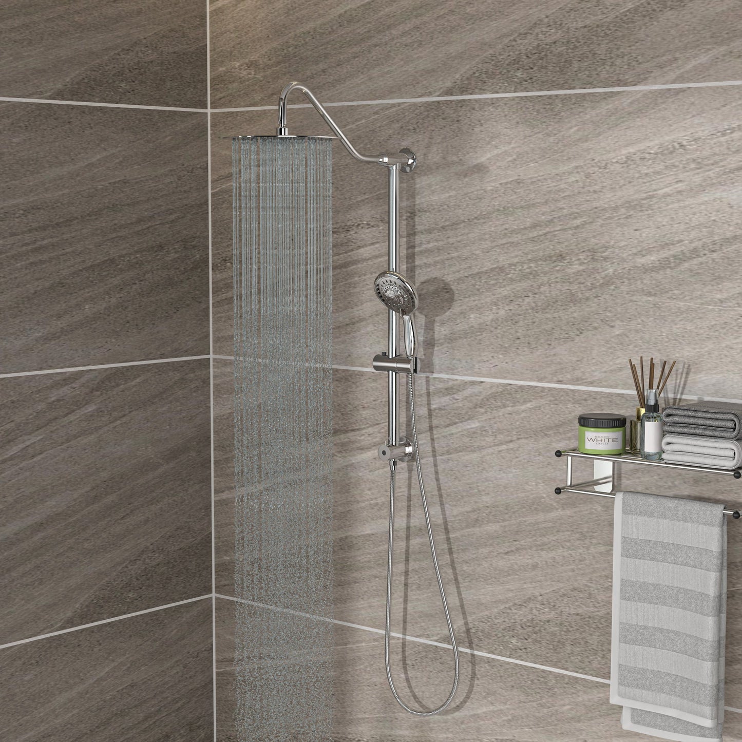 Shower System With 5 Function Rain Hand Shower And Slide Bar Combo Daily Nest