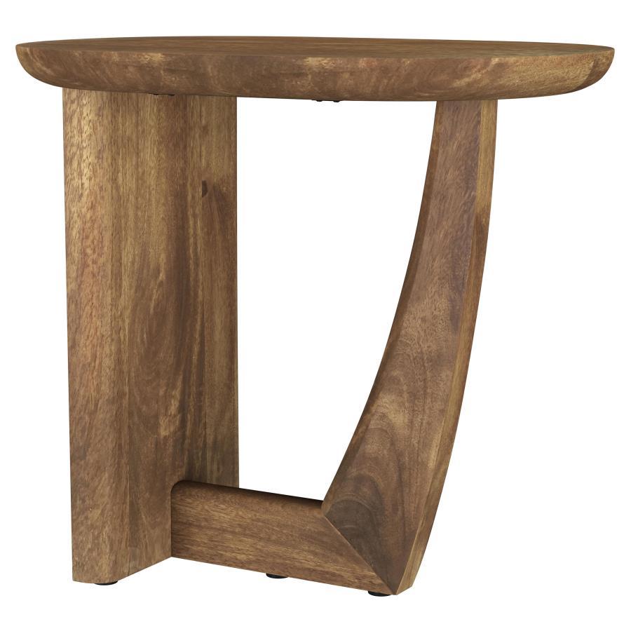 Fletcher - Round Solid Mango Wood Accent Side Table - Brown Coaster Fine Furniture