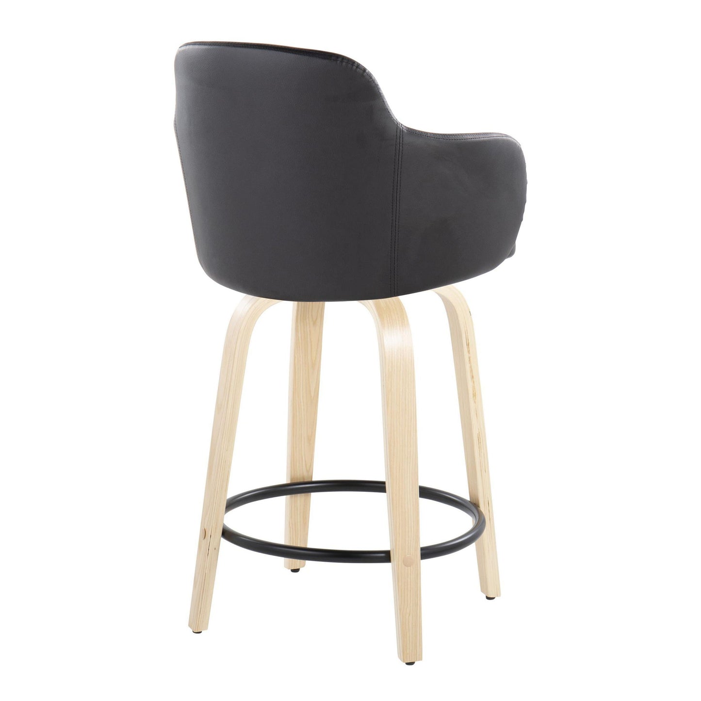 Boyne - Contemporary Fixed Height Counter Stool With Swivel (Set of 2) Round Footrest Lumi Source
