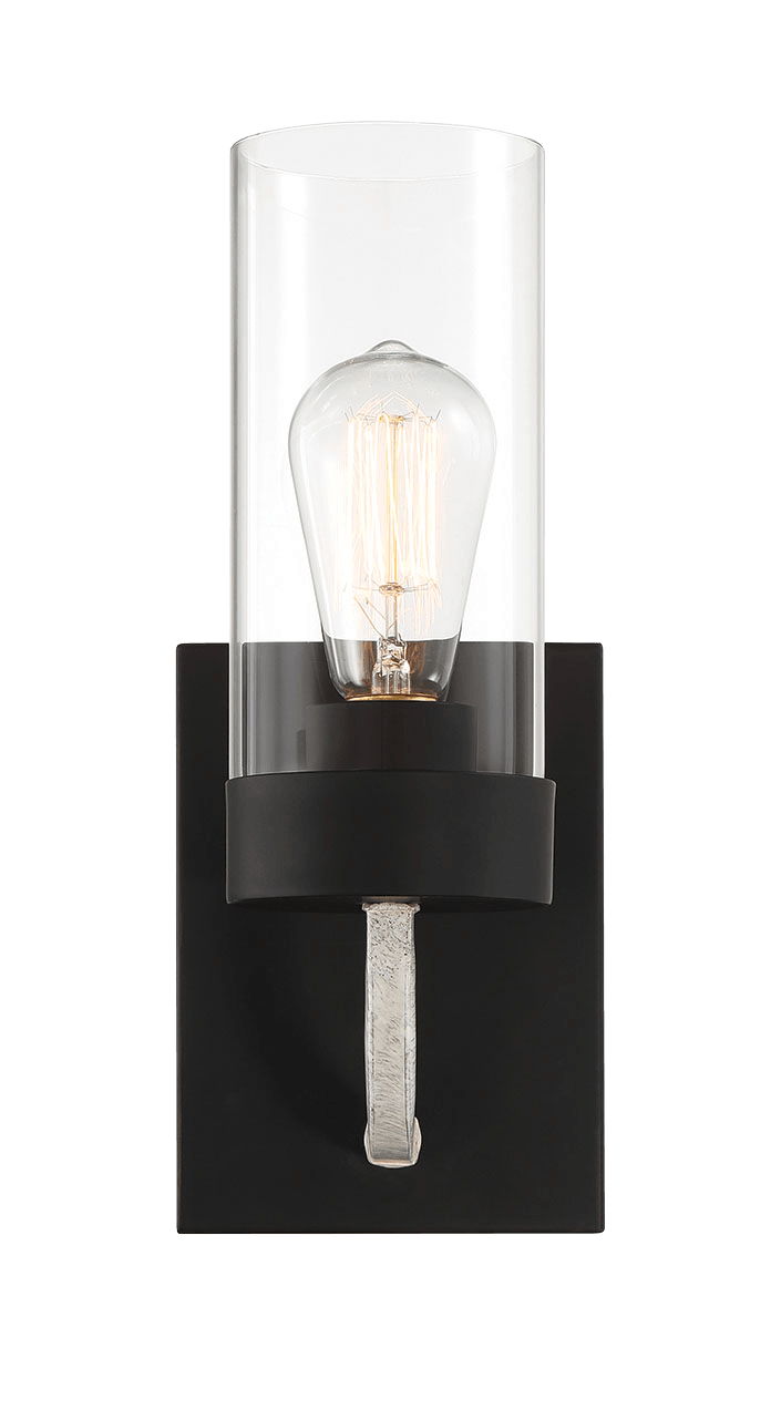 Zephyr - Single Light Sconce - Black / Clear Ashcroft Furniture