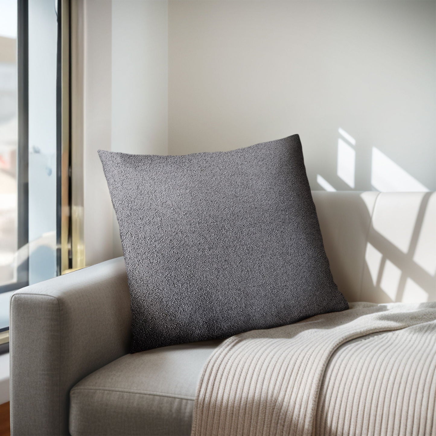 Scarlett - Solid Square Pillow - Dark Gray Chapel Hill
