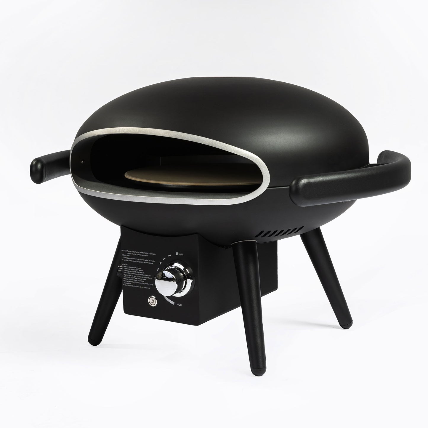 Gas Pizza Oven, Propane Outdoor Pizza Oven, Portable Pizza Oven For 12" Pizzas, With Gas Hose&Regulator - Black Home Essentials