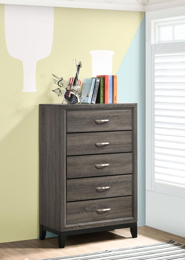Watson - 5-Drawer Bedroom Chest - Gray Oak CoasterEveryday