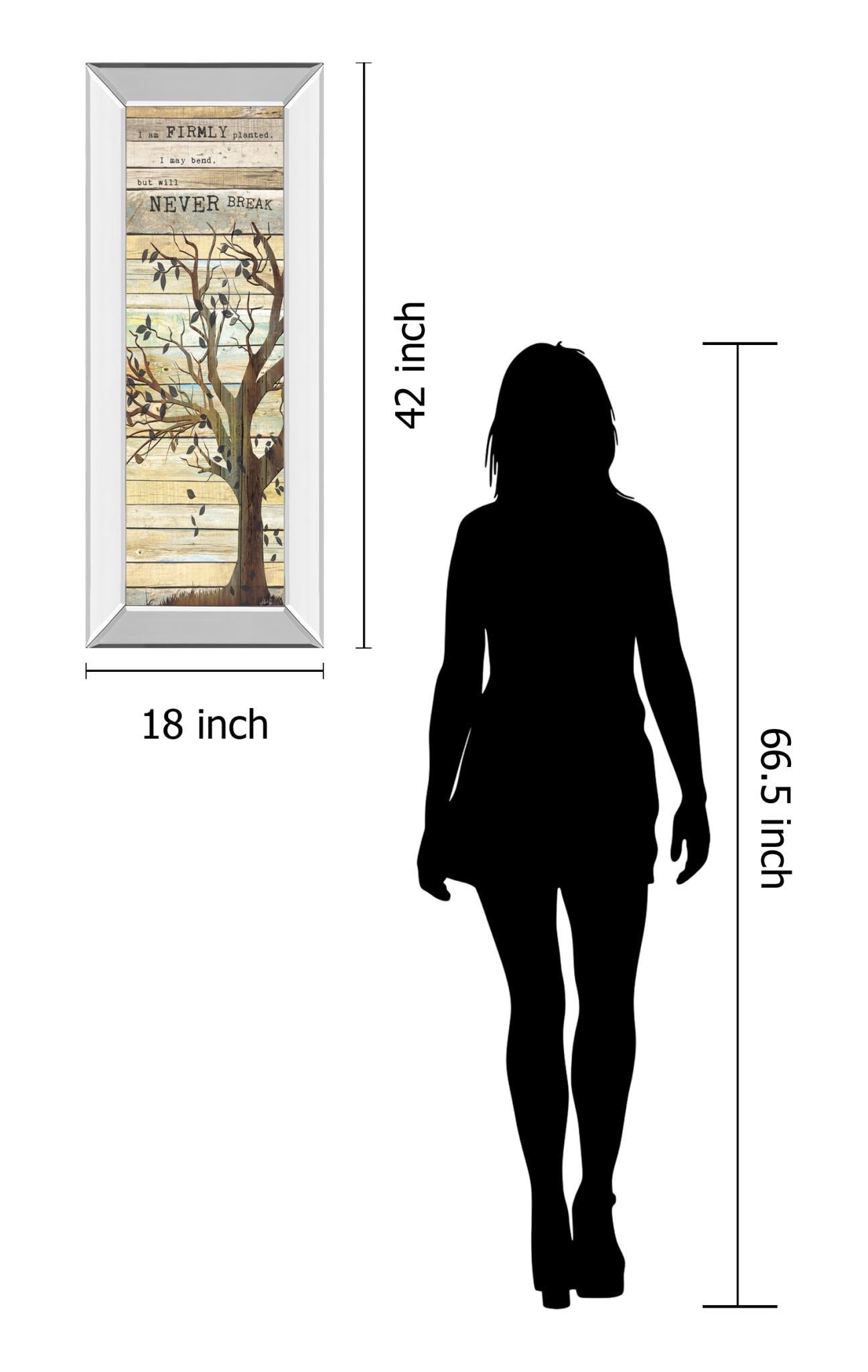 I Am Firmly Planted By Marla Rae - Mirror Framed Print Wall Art - Dark Brown - Snoozhouse
